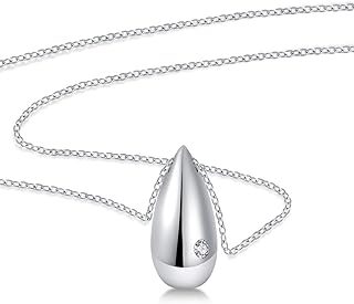 925 Sterling Silver Cremation Jewelry for Ashes Teardrop Keepsake Urn Pendant Necklace Memorial Jewelry for Women Gift