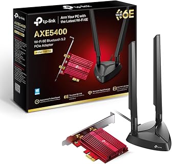 TP-Link Intel Carte PCIe WiFi 6E AXE5400 Archer TXE75E avec Bluetooth 5.3, 9,5 x 2,2 x 12 cm, pour Ordinateurs, idéal pour Gaming et Streaming en Haute Vitesse