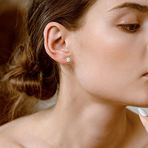 Small Initial Stud Earrings for Women, 925 Sterling Silver Cubic Zirconia Letter Earrings Hypoallergenic (with Gift Box)