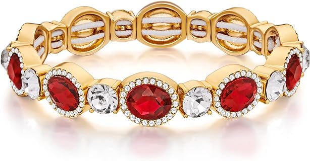 Bracelet for Women Austrian Crystal Teardrop Bracelet Bangle Elastic Bracelet Brides Bridesmaids Bridal Bracelet for Wedding Party Prom