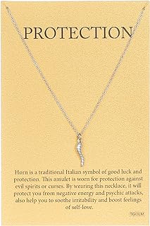 Cute Italian Horn Pendant Necklace for Women Protection Amulet Jewelry 18K Gold plated
