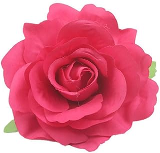 Women's Vintage Elegent Rose Flower Hair Clip Pin up Flower Brooch for Party Travel Festivals (Fuchsia) (Pack of 1)