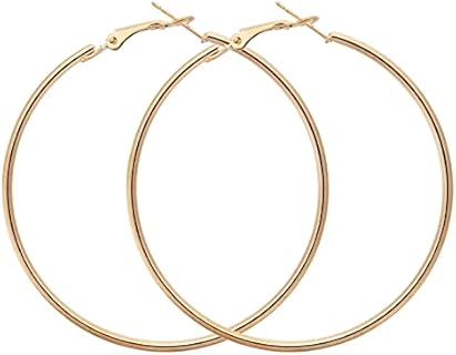 Gold Hoop Earrings Large Circle Fashion Jewelry Thin Earrings for Women Girls Gifts