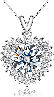 5CT Moissanite Pendant Necklace with a Box Chain and Lobster Claw Clasp featuring Gold Plated Copper, Zircon Gem for Women and Men