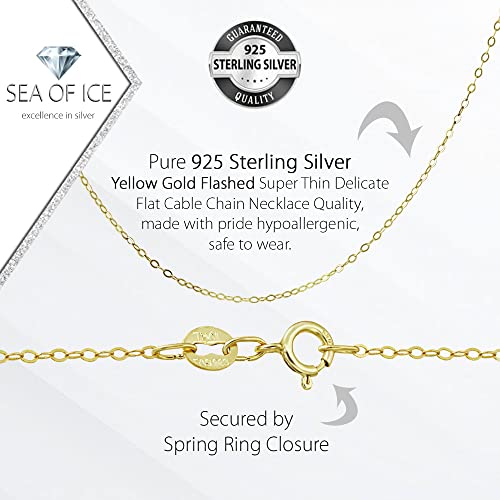 Sterling Silver 1mm Super Thin Delicate Flat Cable Chain Necklace, All Size 14-36 inch