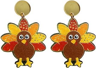 Thanksgiving Turkey Earrings for Women - Cute Turkey Style Studs Fall Earring Jewelry Great Thanksgiving Accessory Holiday Gifts for Women Girls