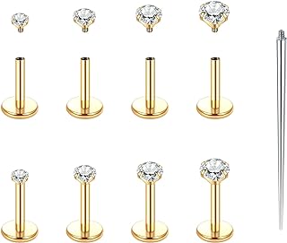 Xpircn 16G 18G Labret Jewelry Internally Threaded Lip Nose Piercing Studs Medusa Ashely Piercing Jewelry Tragus Earring Studs