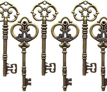 Makhry Mixed 20 Extra Large Antique Skeleton Keys Rustic Key for Wedding Decoration Favor