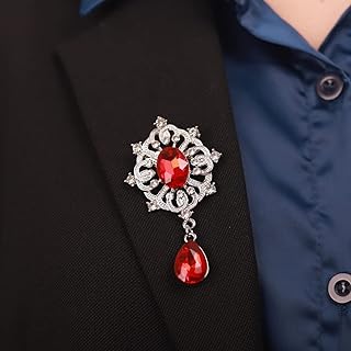 Kercisbeauty Blue Rhinestones Small Silver Brooch for Unisex Women Men Dress Suit Brooches Pin Bling Jewelry for Special Occasion