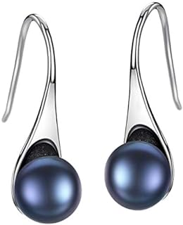 925 Sterling Silver Freshwater Cultured Pearl Dangle Drop Earrings for Women AAA+ Quality 8mm White Pearl Earrings Jewelry for Women Girls