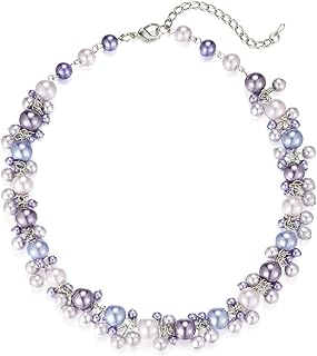 Beaded Pearl Necklace - Elegant Pearl Choker Necklaces for Women Fashion Jewelry Birthday Gift for Mom