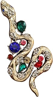 Edgy Hades Skull Brooch with Pin Clasp and Gem Accents in Unique Cobra Snake Design