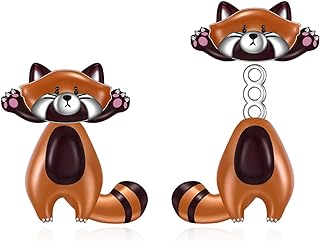 CRMAD Axolotl/Black Cat/Cow/Frog/Dog/Devil/Satan/Panda/Penguin/Koala/Polar Bear/Red Panda Earrings for Women 925 Sterling Silver Cute Animals Stud Earrings Jewelry Gifts