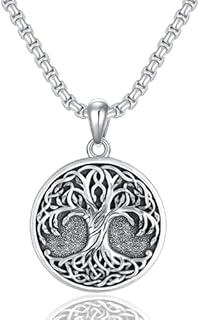 Tree of Life Necklace for Everyone in 925 Sterling Silver & 18K Gold Plating with Stainless Steel Box Chain, 22+2 inches