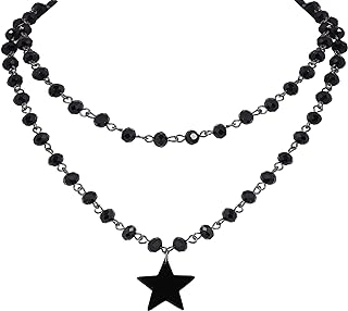Sacina Goth Layered Star Choker Necklace, Black Choker Necklace, Goth Choker Necklace, Gothic Necklace, Emo Necklace, Halloween Christmas New Year Jewelry Gift For Women