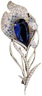 14K Gold Green/Blue/Red Moissanite Tulip Flower Pin - Charming Brooch for Outerwear, Spring and Autumn Fashion Enhancer, Thoughtful Gift for Her