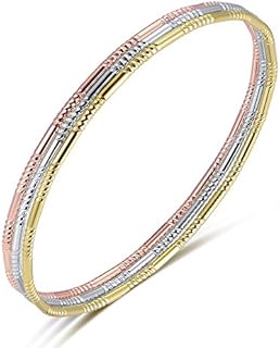 2 Tone Palm Cuff Bangle for Women 18K Gold Plated Adjustable Size Hand Bracelets for Women (A7)