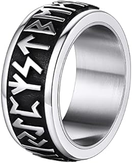 Stainless Steel Clasp Men's Spinner Fidget Wedding Ring - Moon Star Nordic Design - Perfect for Men and Women - Band Ring Shape
