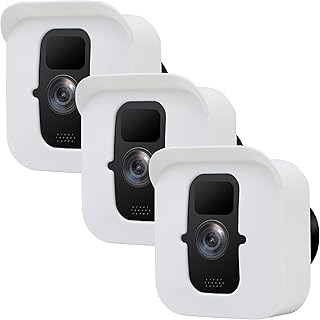 Meffort Inc Silicone Skin Case Cover for Blink Outdoor Camera (3rd Gen) with Sun Glare UV Protection, Weatherproof, White Camouflage (3 Pack) - Ideal for Discreet Surveillance