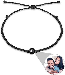 Custom Bracelets with Picture inside - Customized Projection Bracelets with Photos, HEART Picture Bracelet Personalized Photo, Memorial Anniversary Birthday Gifts for Women/Men/Family/Couple/Friend/Dog/Cat