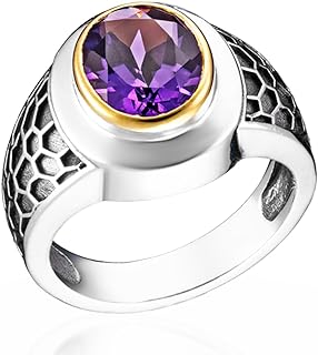Stylish 18K Gold-Plated Sterling Silver Nose Ring with Radiant Oval-Shaped Amethyst by SARKISSIAN - A Perfect Gift for Women with Sophisticated Taste - Honeycomb Design