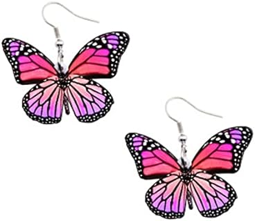 Butterfly Colorful Acrylic Earrings Cute Insect Moth Wing Dangle Earrings for Women Animal Insect Butterfly Wings Statement Fashion Earrings