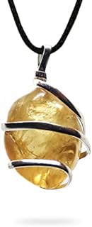 AYANA Citrine Gemstone Pendant Necklace | Natural Crystal Healing | Stone of Joy, Promotes happiness, Wealth, and Abundance | Handmade with Ethically Sourced Raw Natural Pure Gemstone