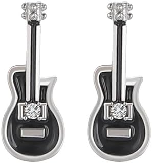 Guitar Music Note Stud Earrings for Women Teens Girls Asymmetric Guitar Music Note Stud Earrings Hypoallergenic Small Sleeper Statement Earring Studs Lightweight Cubic Zirconia Dainty Sweet Treble Clef Cartilage Piercing Earring Studs Delicate Cute Jewelry Daughter Girlfriend Birthday Valentine's Day Gifts