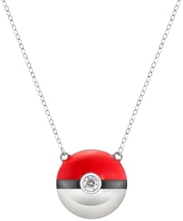 Bolenvi Red White Ball Cartoon Enamel Necklace Jewelry on 925 Sterling Silver Adjustable Chain