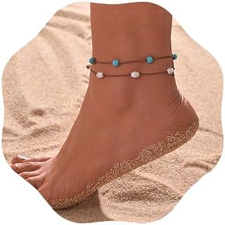 Charming Cliory Boho Layered Anklet with Cord Chain and Lobster Claw Clasp, Versatile Summer Jewelry for Women and Teens