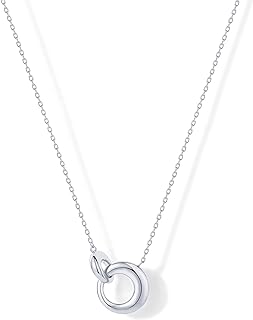 PAVOI 14K Gold Plated Dainty Interlock Pendant Necklace for Women | Circle Link Pendant Necklaces