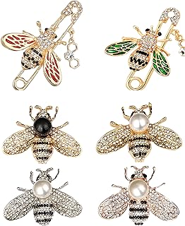 6PCS honeybee bee brooch pins for women fashion set rhinestone brooches elegant personality brooch pins women's brooches