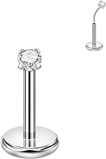 FANSING 1.5mm-4mm Surgical Steel Cartilage Stud with 20g/18g/16g 5mm 6mm 8mm 10mm Press Fit Threadless Push Pop in Labret Post Lip Forward Helix Conch Piercing Jewelry Tragus Earrings Stud Nose Studs