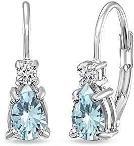 Sterling Silver Earrings for Women, Birthstone Earrings, Genuine or Synthetic Gemstone Earrings, Leverback Earrings, Teardrop Earrings, Huggie Earrings for Women, Dainty Earrings, Drop Earrings