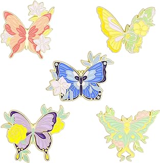 Enamel Alloy Butterfly Brooch Pins with Butterfly Clasp - Assorted Colors, Unique Nature-Inspired Design Jewelry for Women and Children