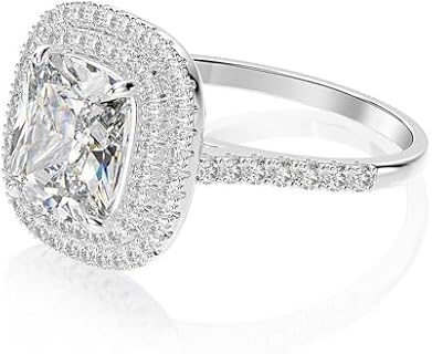 Women's S925 Silver Ring 7# 4.5Ct High Carbon Diamond Engagement Wedding Ring Diamond Ring (5#-9#)