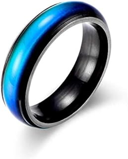 6MM Comfort Fit Stainless Steel Mood Wedding Ring, Color-Changing in Silver, Black, Gold, Rose Gold, Rainbow for Fashion-Savvy Individuals