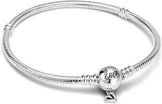 Charming Memories Bracelet - Sterling Silver Snake Chain with Lobster Claw Clasp and Cubic Zirconia - Ideal Gift for Women, Teens, Mom and Daughter