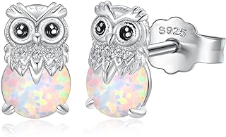 Stunning Owl Stud Opal Earrings with Push-Back Closure for Women in a Chic, Modern Design