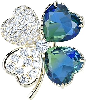 Vintage Women Crystal Daisy Flower Brooch Pin Star Floral Sunflower Clover Lapel Pins Jewelry for Cardigan Hat Scarf Suit Sweater