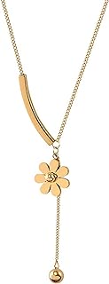 Daisy Flower Necklace for Women 18K Gold Plated Flower Pendant Necklace Dainty Daisy Necklace Gold Long Necklace Gift for Women Teen Girls