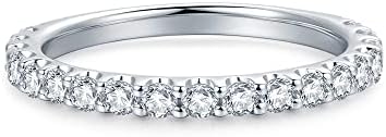 14K Solid Gold Moissanite Rings for Women 14K Gold Ring 2.5mm Eternity Moissanite Wedding Band Wedding Rings for Women