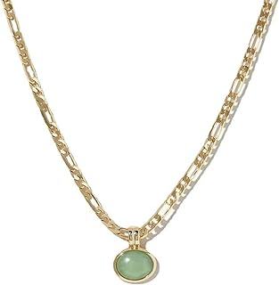 DISTANT DRUMS Simple Natural Real Jade Jewelry for Women,18K Gold Plated Spiritual Jewelry Set, Gold Hoop Earrings, Layered Necklace,Choker Necklace,Simple Gift