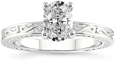 FRIENDLY DIAMONDS 1 Carat - 5 Carat IGI Certified Lab Grown Diamond Ring | 14K Or 18K in White, Yellow Or Rose Gold | Ivory Vintage Solitaire Diamond Engagement Ring | FG-VS1-VS2 Quality