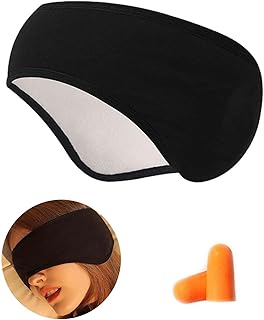 MUYAPAY Masque de Nuit en Coton, Réglable, Bloque la Lumière et Réduit le Bruit, Idéal pour le Sommeil, la Méditation et les Voyages - Taille Unique