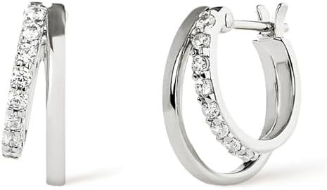 14K Gold Plated & Sterling Silver Double Hoop Earrings by Ana Luisa - Snap Back, Hypoallergenic, Water-Resistant Ear Jewelry for Stylish Women - Unique & Sophisticated Design, Crafted from Recycled Materials