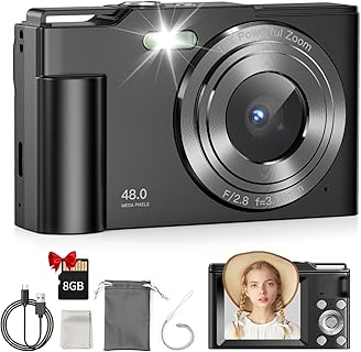 COLALY Cámara Digital Rosa FHD de 48MP y 16X Zoom, con Enfoque Automático, Pantalla de 2,4 Pulgadas para Niños, Adultos y Principiantes. Ideal para Vlogging y Aventura