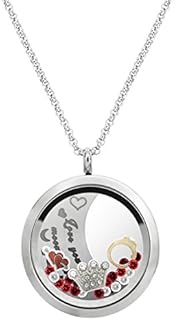 Dreambell Love You To The Moon And Back Stainless Steel Floating Charm Locket Necklace