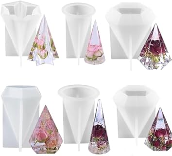 Reicyfang's Floral-Shape Transparent Resin Wedding Ring Holders with Flower Design for Jewelry Display and Handmade Gifts