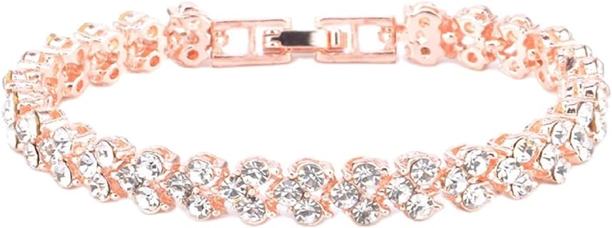 Cubic Zirconia Tennis Bangle Bracelet in Durable Zinc with Minimalist Design - Perfect for Women and Girls Needing a Stylish Festive Gift